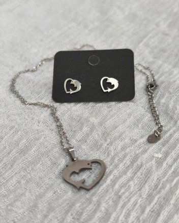 24  σετ κολιε καρδια δελφινι (1)